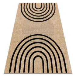 Dywan geometrczny SPARK 0688 w odcieniach beżu i czerni, sizalowy, strukturalny
