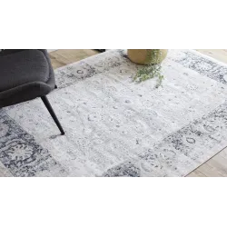 Stylowy dywan DISTIN 0843A w odcieniach granatu i niebieskiego, nowoczesny design