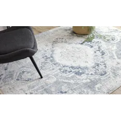 Dywan DISTIN 0816A w kolorach niebieskim i zielonym - stylowy dywan do salonu