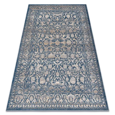Dywan wełniany NAIN Ornament, vintage w beżowo-niebieskim kolorze, idealny do salonu