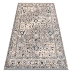 Dywan wełniany NAIN Ornament, ramka 7586/51635 beż / niebieski