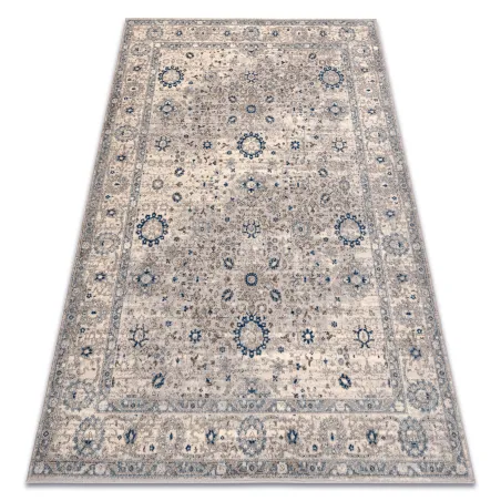 Dywan wełniany NAIN Ornament, beżowo-niebieski, elegancki do salonu