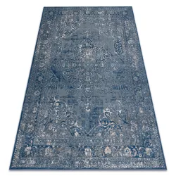 Dywan wełniany NAIN Ornament, ramka, vintage 7599/51611 niebieski / beż