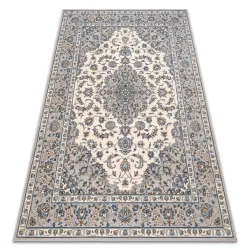 Dywan wełniany NAIN Ornament, ramka 7335/51635 beż / niebieski