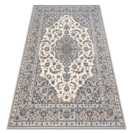 Dywan wełniany NAIN Ornament w beżowo-niebieskim kolorze, wysokiej jakości materiał