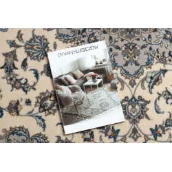 Stylowy dywan wełniany NAIN Ornament w beżowo-niebieskiej kolorystyce