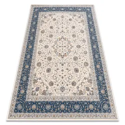 Dywan wełniany NAIN Ornament, ramka 7179/51613 beż / niebieski