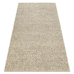 Dywan wełniany TAHAR 99005G szary / beż - RĘCZNIE TKANY pętęlkowy, jednolity