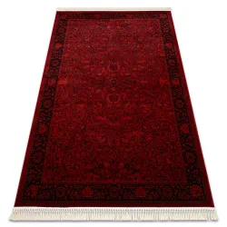 Dywan ORIENT 5125 bordo z frędzlami, klasyczny, elegancki dywan do salonu