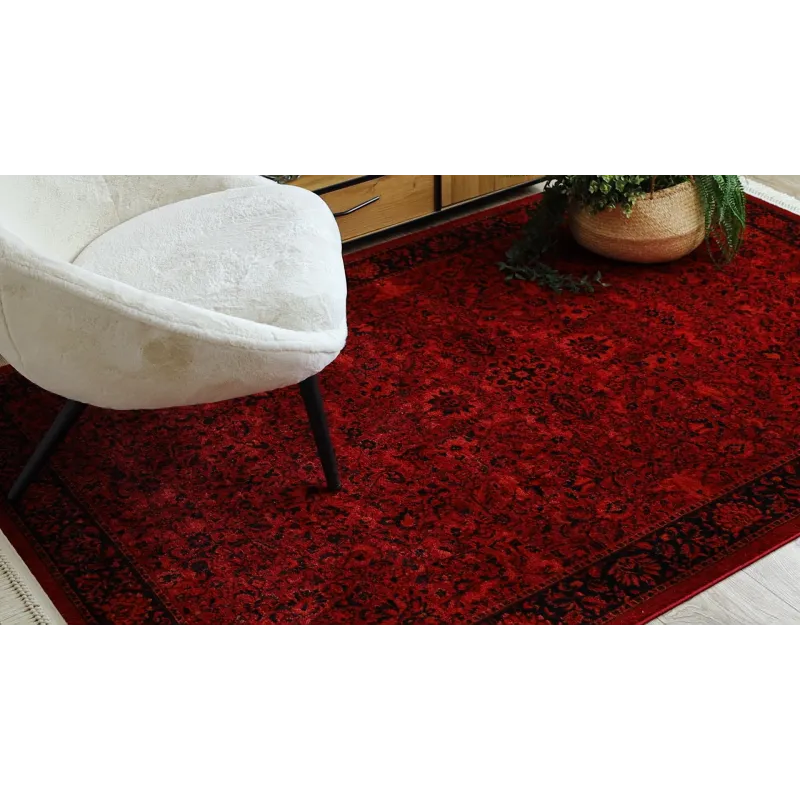Dywan ORIENT 5125 w kolorze bordowym i czarnym, stylowy dywan klasyczny