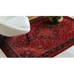 Dywan ORIENT Y307 w kolorze bordowym i czarnym, z ornamentami