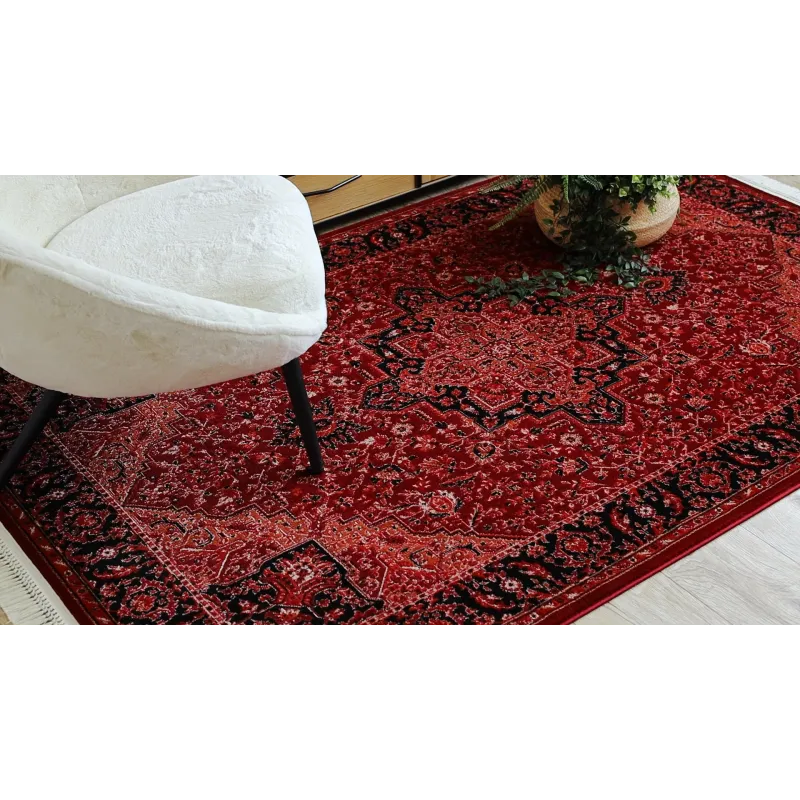Dywan ORIENT Y307 w kolorze bordowym i czarnym, z ornamentami