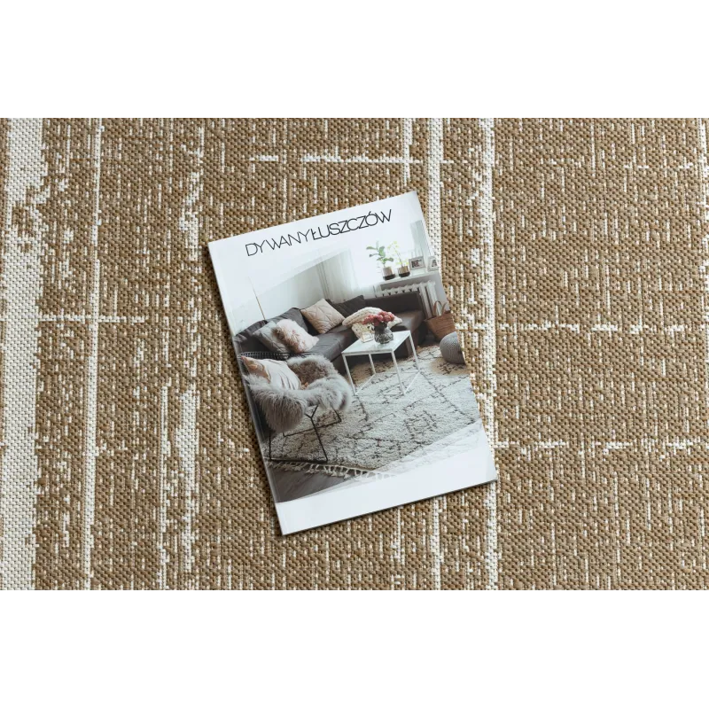 Dywan sizal FLAT 48965265 Kratka, vintage - beż naturalny kolor, sznurkowy