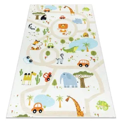 Dywan BAMBINO 1165 Zoo, beżowy, antypoślizgowy, dla dzieci - 2 GATUNEK
