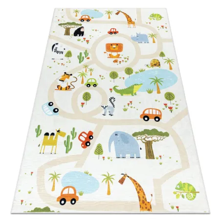 Dywan BAMBINO 1165 Zoo, beżowy, antypoślizgowy, dla dzieci - 2 GATUNEK