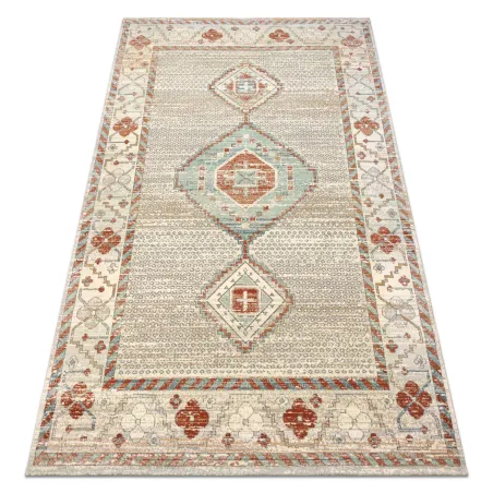 Dywan wełniany SOHO 477.11.LA100 w stylu Boho, naturalny beż i terakota