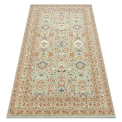 Dywan wełniany SOHO w naturalne zielone i beżowe ornamenty