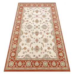 Dywan wełniany SOHO w naturalnym beżu i terakocie, elegancki ornament