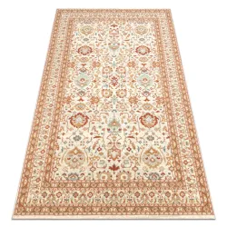 Dywan wełniany SOHO 477.26.LA100 w naturalnym beżu i terakocie, elegancki ornament