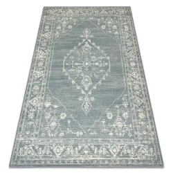 Dywan wełniany ABBY 486.10.LA500 w niebieskim i beżowym kolorze, klasyczny ornament