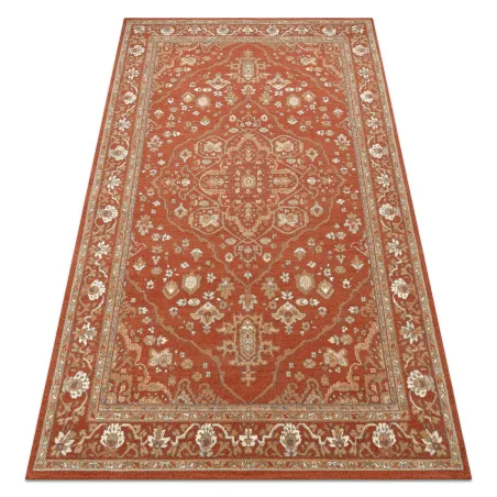 Dywan wełniany SOHO w naturalnym terakocie i beżu, elegancki ornament