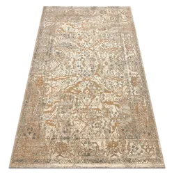 Dywan wełniany SOHO 477.04.LA113 w naturalnym beżu i brązie, stylowy ornament