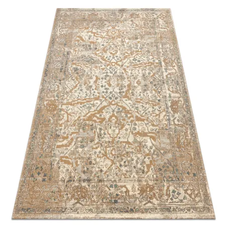 Dywan wełniany SOHO 477.04.LA113 w naturalnym beżu i brązie, stylowy ornament