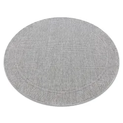Dywan TIMO 5979 koło SZNURKOWY SIZAL outdoor ramka jasny szary - 2 GATUNEK