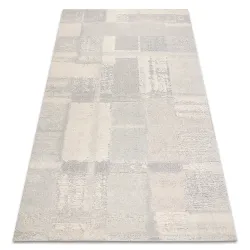 Dywan geometryczny FLUX 461.43.AE110 wełniany w odcieniach kremu i szarości