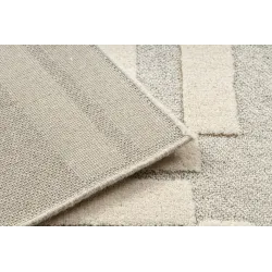 Dywan do salonu w stylu loftowym, geometryczny wzór w kolorze kremowym