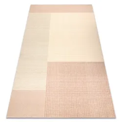Geometryczny dywan wełniany FLUX w odcieniach beżu i różu, loftowy styl