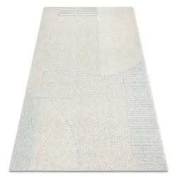 Dywan geometryczny FLUX 461.14.AE120 wełniany w odcieniach szaro-niebieskich