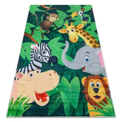 Dywan dziecięcy BAMBINO 2705, antypoślizgowy, zielono-brązowy, Afryka