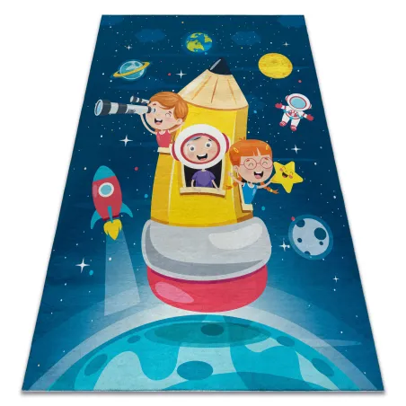 Dywan BAMBINO 42810 w niebiesko-brązowym kolorze, antypoślizgowy dla dzieci