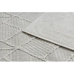 Dywan o strukturze pętelkowej w kolorze kremowym, styl BOHO
