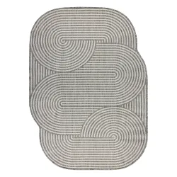 Dywan Geometryczny ORGANIC 1835 w kolorze ecru i szarym, naturalny materiał