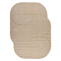 Dywan geometryczny ORGANIC 1835 w kolorze ecru z sizalu - nowoczesny styl