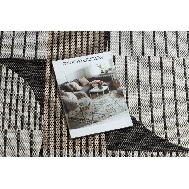 Sizalowy dywan ORGANIC 2769 w kolorze ecru i czarnym, nowoczesny design