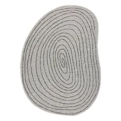 Dywan ORGANIC 2743 w kolorze ecru i czarnym, naturalny sizalowy, nowoczesny kształt