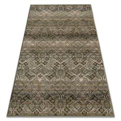 Dywan wełniany NAIN Ornament w zielono-beżowe kwiaty, elegancki dywan do salonu