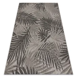Dywan sizalowy FLOORLUX 20504 Liście w srebrnym i czarnym kolorze