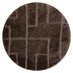 Dywan łazienkowy SUPREME okrągły, antypoślizgowy, brązowy - nowoczesny design