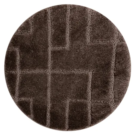 Dywan łazienkowy SUPREME okrągły, antypoślizgowy, brązowy - nowoczesny design