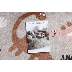 Dywan dziecięcy z dinozaurami, doskonały do pokoju dziecięcego, kolorowy i wesoły