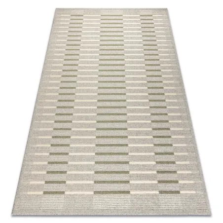 Dywan geometryczny FLUX 461.124.SA400 wełniany w szaro-zielonym kolorze