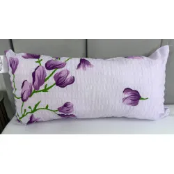 Poduszka 40x23 cm Krep Fioletowe Kwiaty