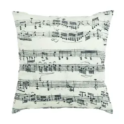 Poduszka dekoracyjna Music 45x45 cm z kolorowym wzorem, idealna do salonu