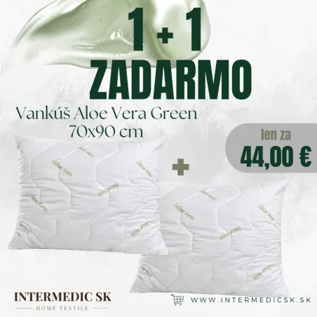 Poduszka Aloe Vera Green 70x90 cm – hipoalergiczna, zestaw 2 szt.