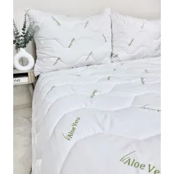 Letni zestaw kołdra + poduszka Aloe Vera Green 140x220/70x90 cm