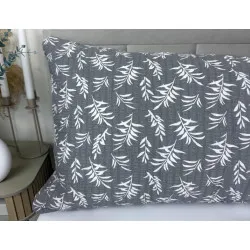 Poszewka na poduszkę relaksacyjną Krep Szare Liście 50x150 cm